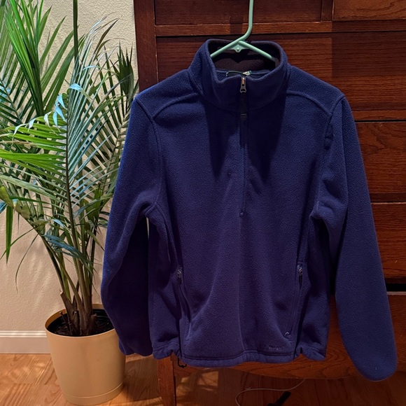 L L Bean Deep Blue Vintage Fleece Quarter Zip Jacket - Picture 1 of 7